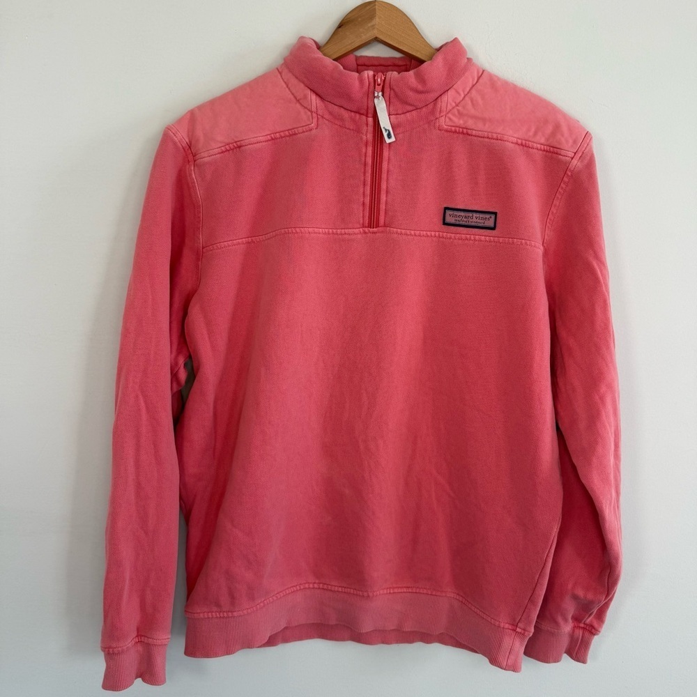 Vineyard Vines Coral Pink and Slate Blue Quarter-Zip Sweatshirts - Picture 10 of 16